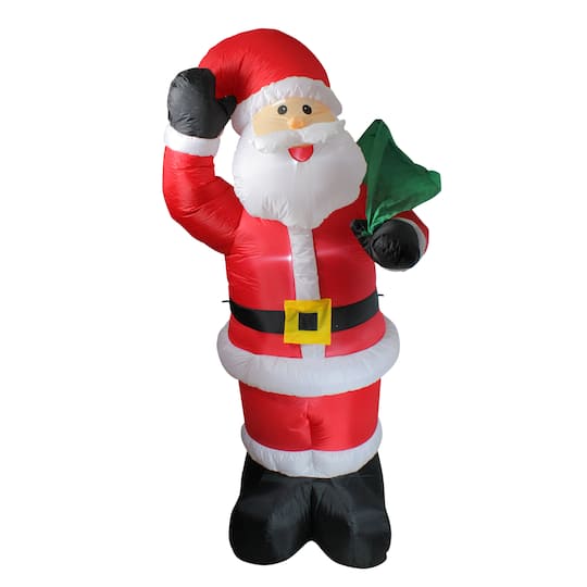 Northlight 8Ft Red & White Animated Standing Santa Claus Inflatable Christmas Yard Décor | 8 ft | Michaels®